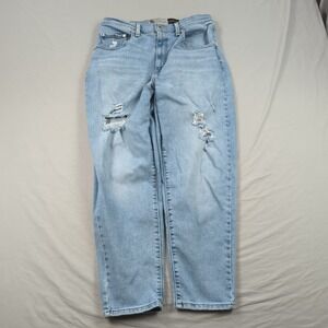Levis Jeans Womens 31 Blue Silver Tab Mom High Rise Tapered Leg Light Wash Denim